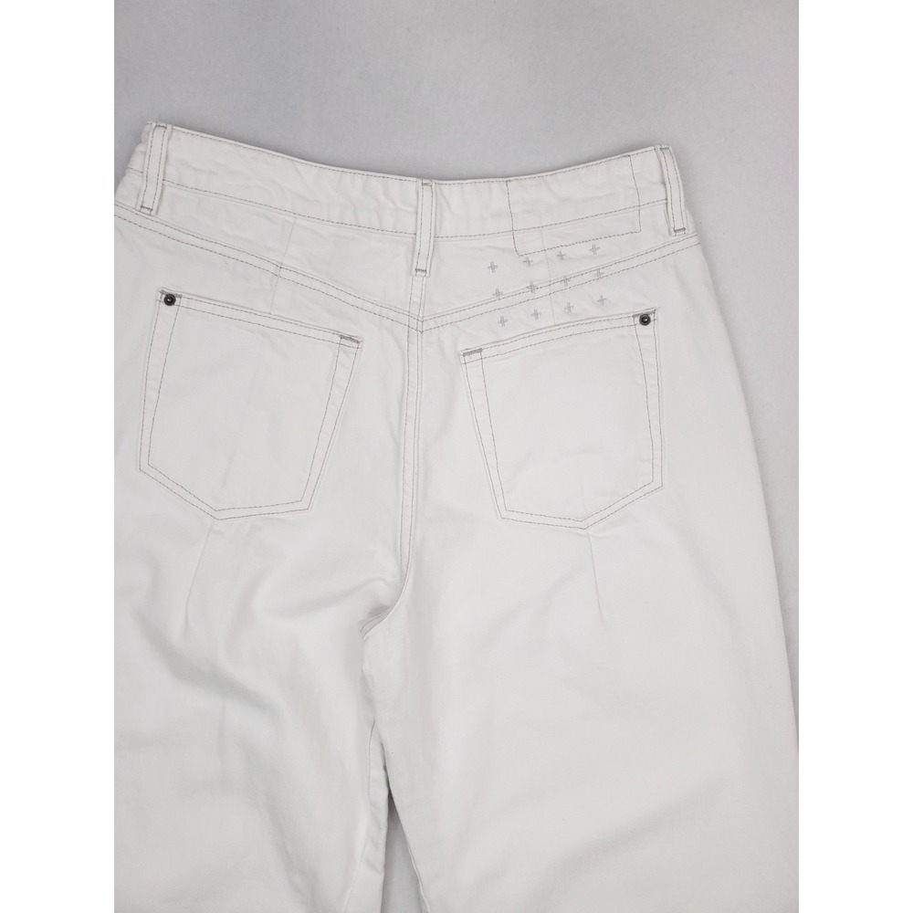 Ksubi Jeans Womens 30 White Gaucho Wide Leg Fray Raw Hem Baggy Y2K Grunge Skater - Picture 5 of 15